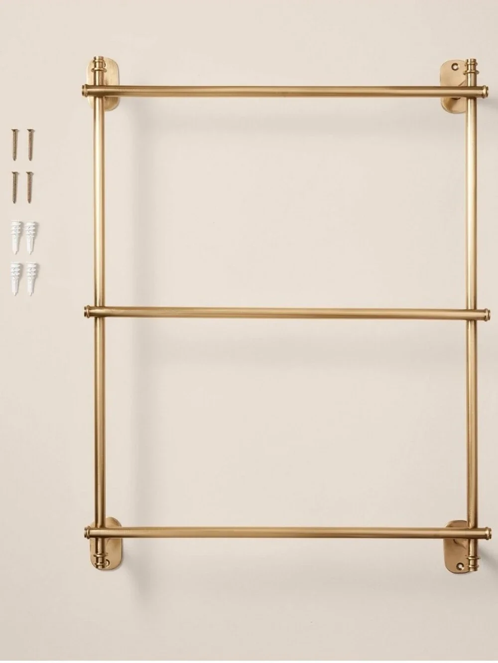 Hearth & Hand with Magnolia Wall-Mounted Brass Ladder Towel Rack Antique Finish